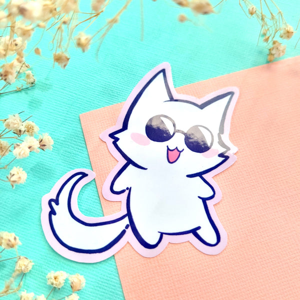 White Kitty Stickers