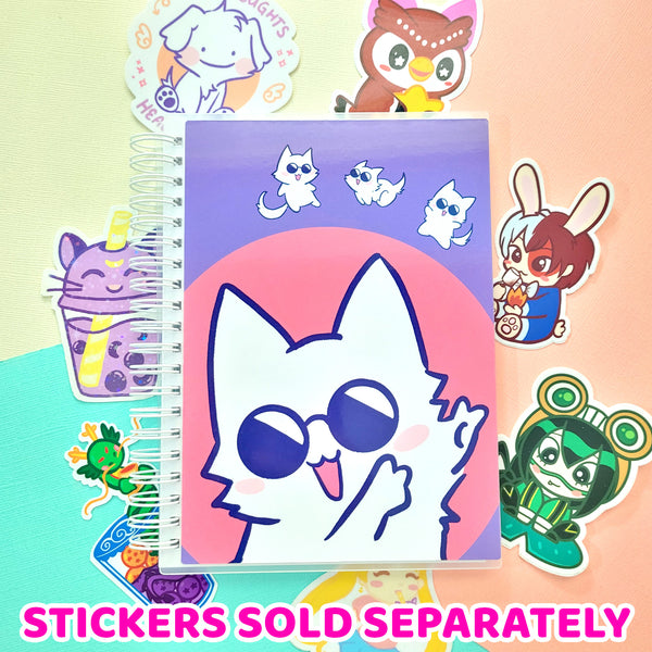 White Kitty Reusable Stickerbook