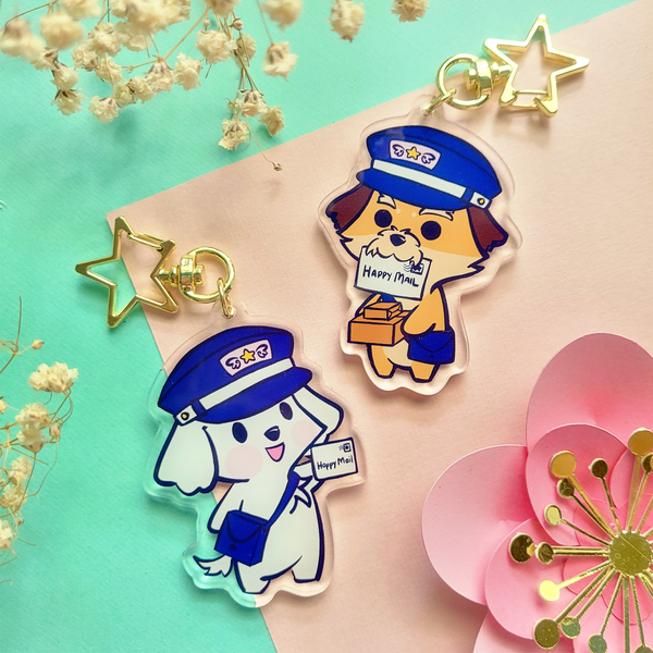 Happy Mail Dogs Acrylic Key Charm