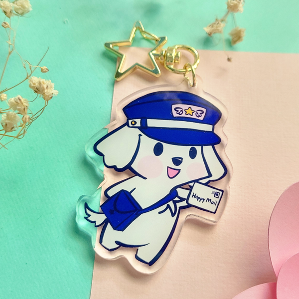 Happy Mail Dogs Acrylic Key Charm