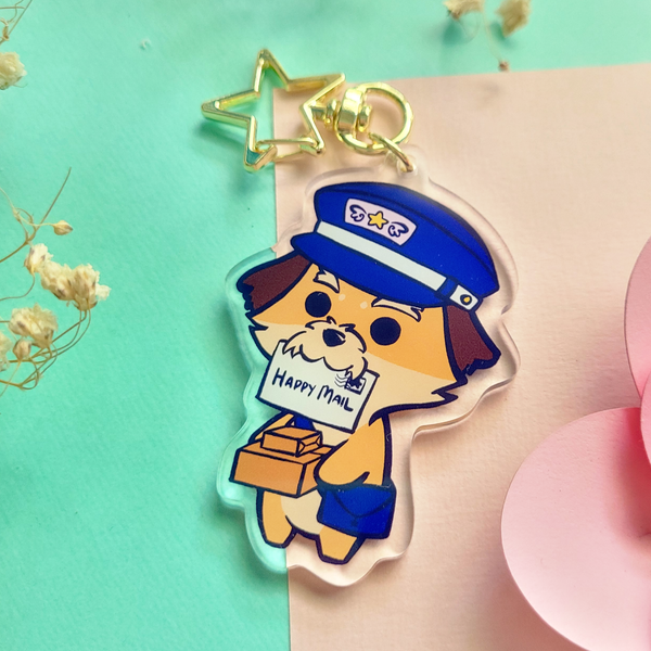 Happy Mail Dogs Acrylic Key Charm