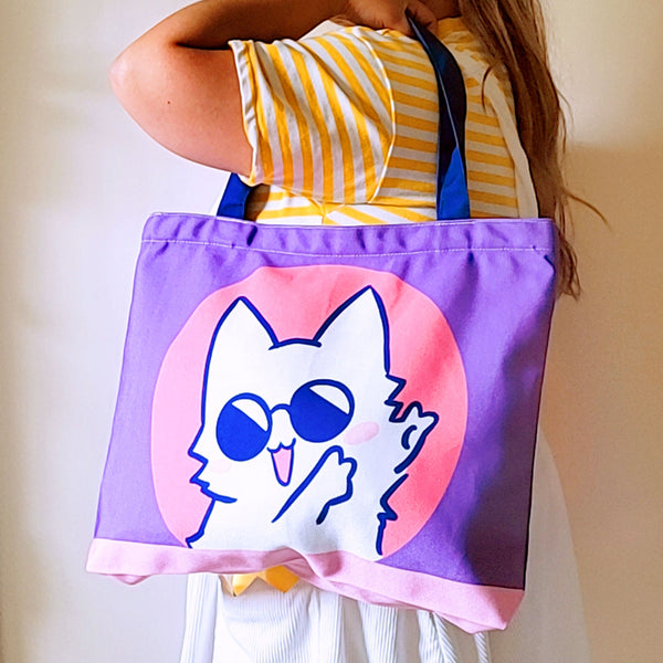 Fan Art White Kitty Tote