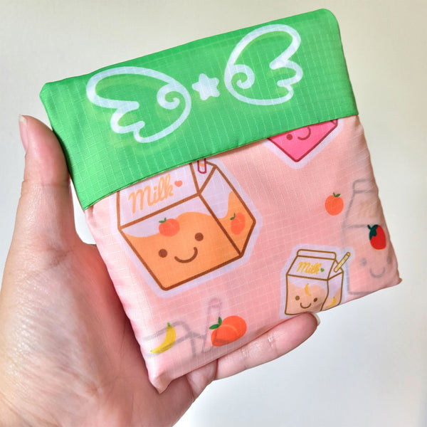 Original Character Fruits and Milk Folding Tote