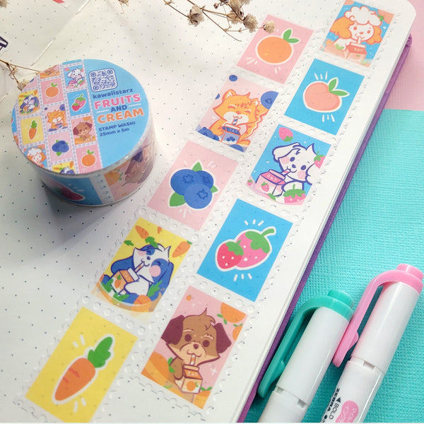 Fruits and Cream Stamp Washi Tape