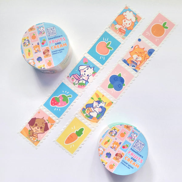 Fruits and Cream Stamp Washi Tape