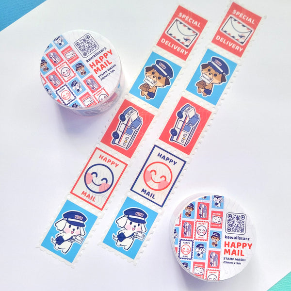 Happy Mail Puppies Stamp Washi Tape