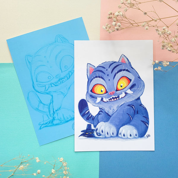 Kpop Derpy Tiger and Crow Art Print