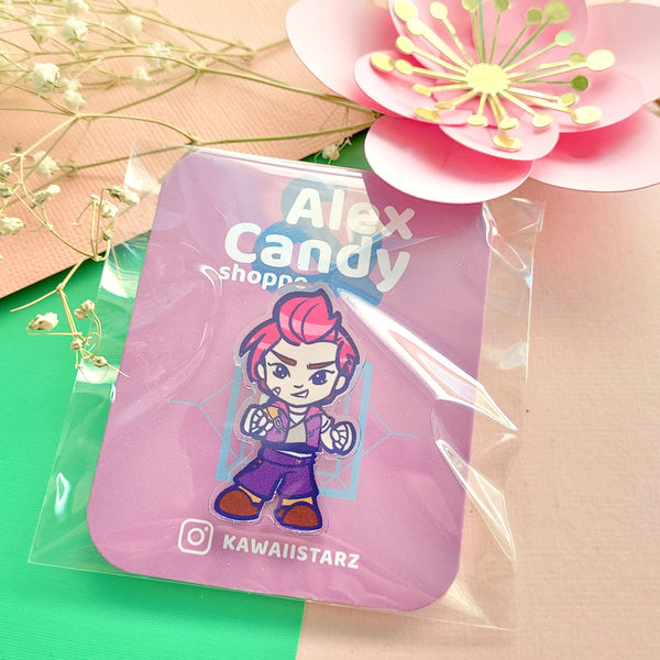 Powder and Violet Acrylic Pins