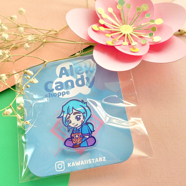 Powder and Violet Acrylic Pins