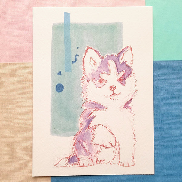 Original Character Husky Puppy Art Print