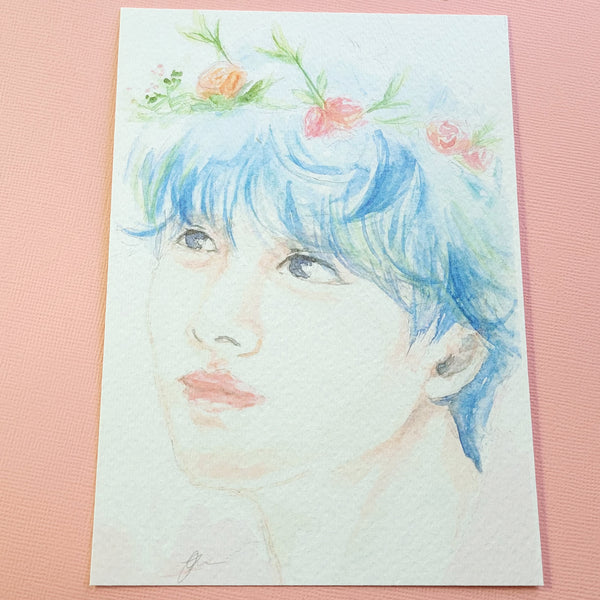 V Tae-hyung Watercolor Art Print