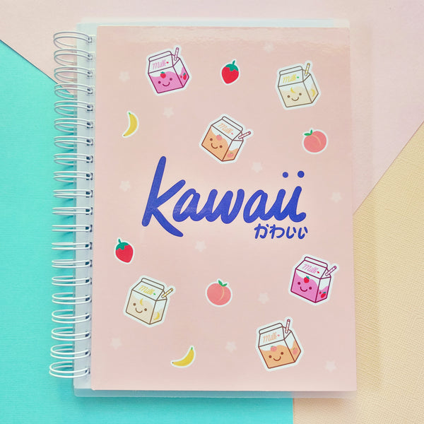 Kawaii Fruit and Milk Reusable Stickerbook