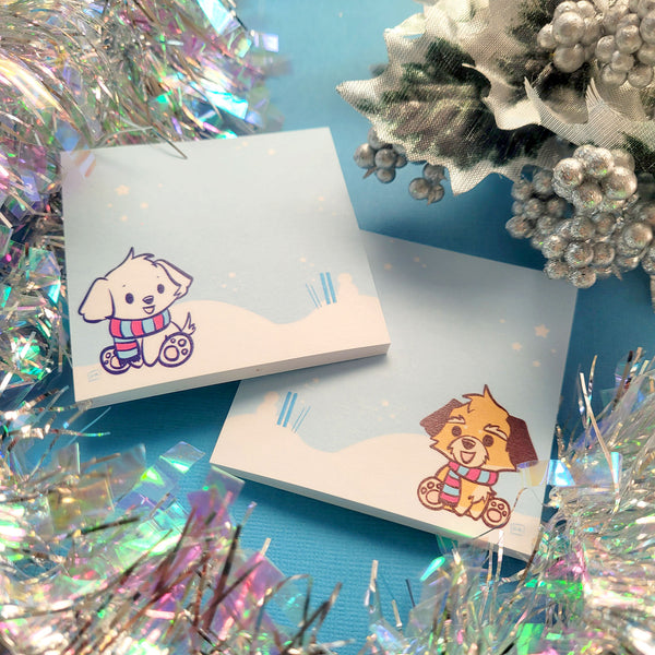 Winter Puppies Sticky Note Pad