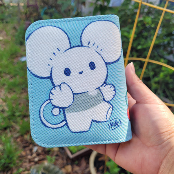 White Mice Hand Painted 1 Pocket Card Binder