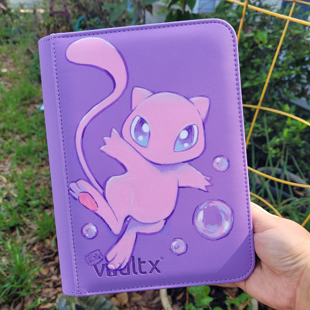 card binder purple Purple Psychic Cat Hand Painted 4 Pocket Card Binder – Kawaiistarz
