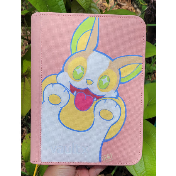 Puppy Hand Painted 4 Pocket Card Binder