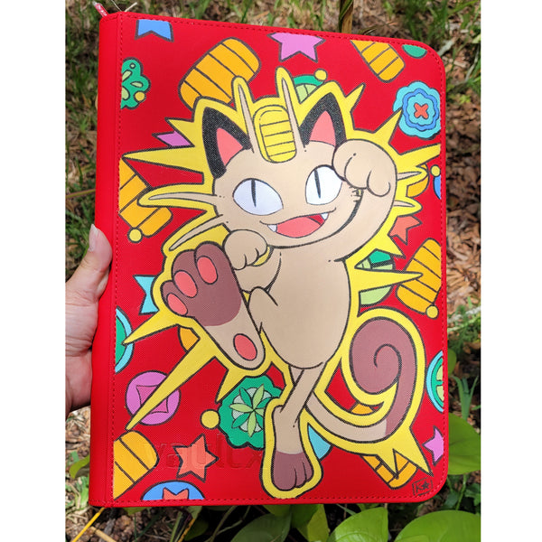 Cat Hand Painted 9 Pocket Card Binder
