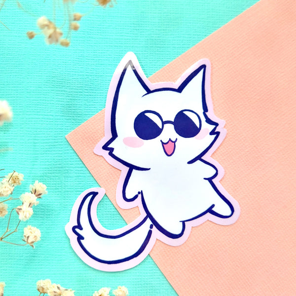 White Kitty Stickers