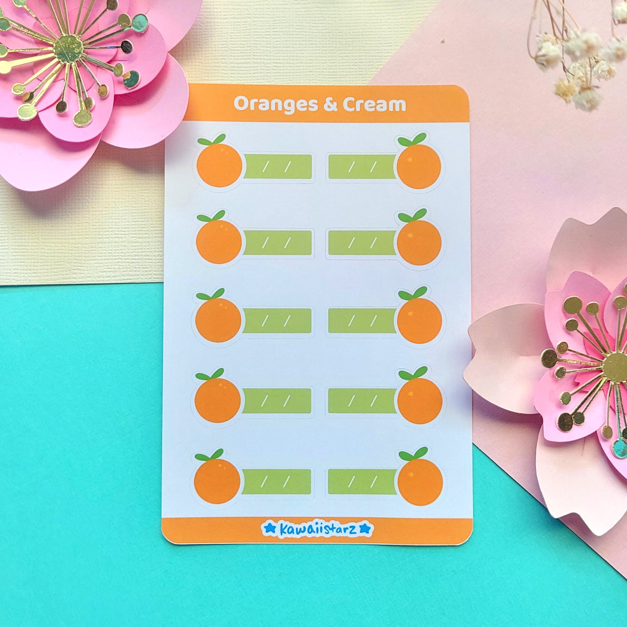 Orange Date Journal Sticker Sheet