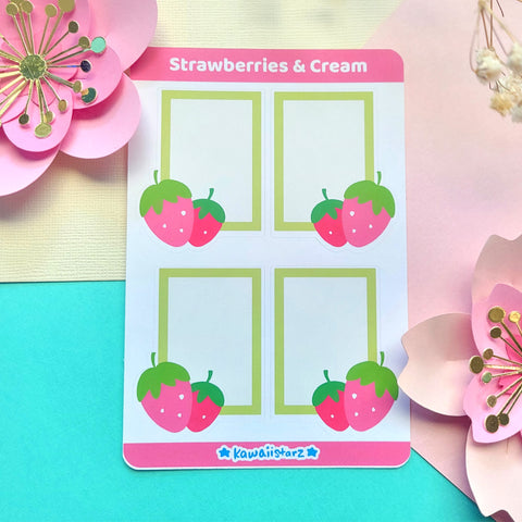 Strawberry Note Journal Sticker Sheet