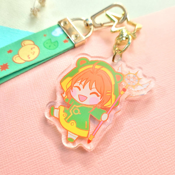 Sakura Frog Mini Lanyard Keychain