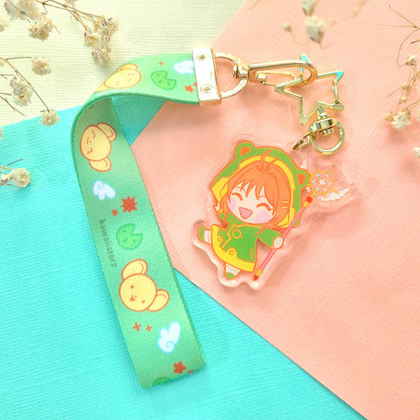 Sakura Frog Mini Lanyard Keychain