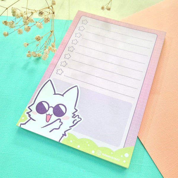 White Kitty Notepad