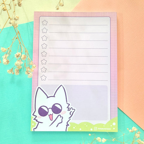 White Kitty Notepad