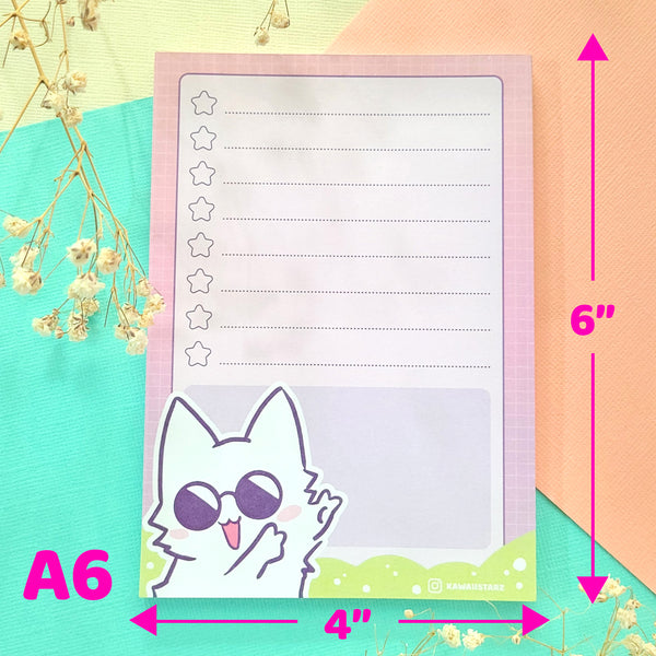 White Kitty Notepad