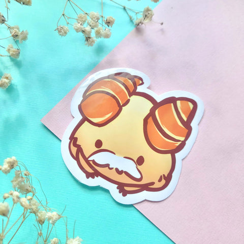 Croissant Critter Handmade Stickers