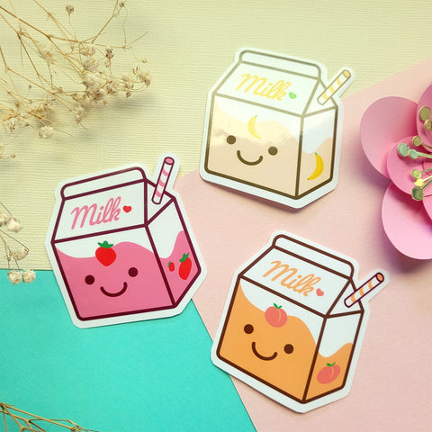 Fruity Milk Handmade Stickers