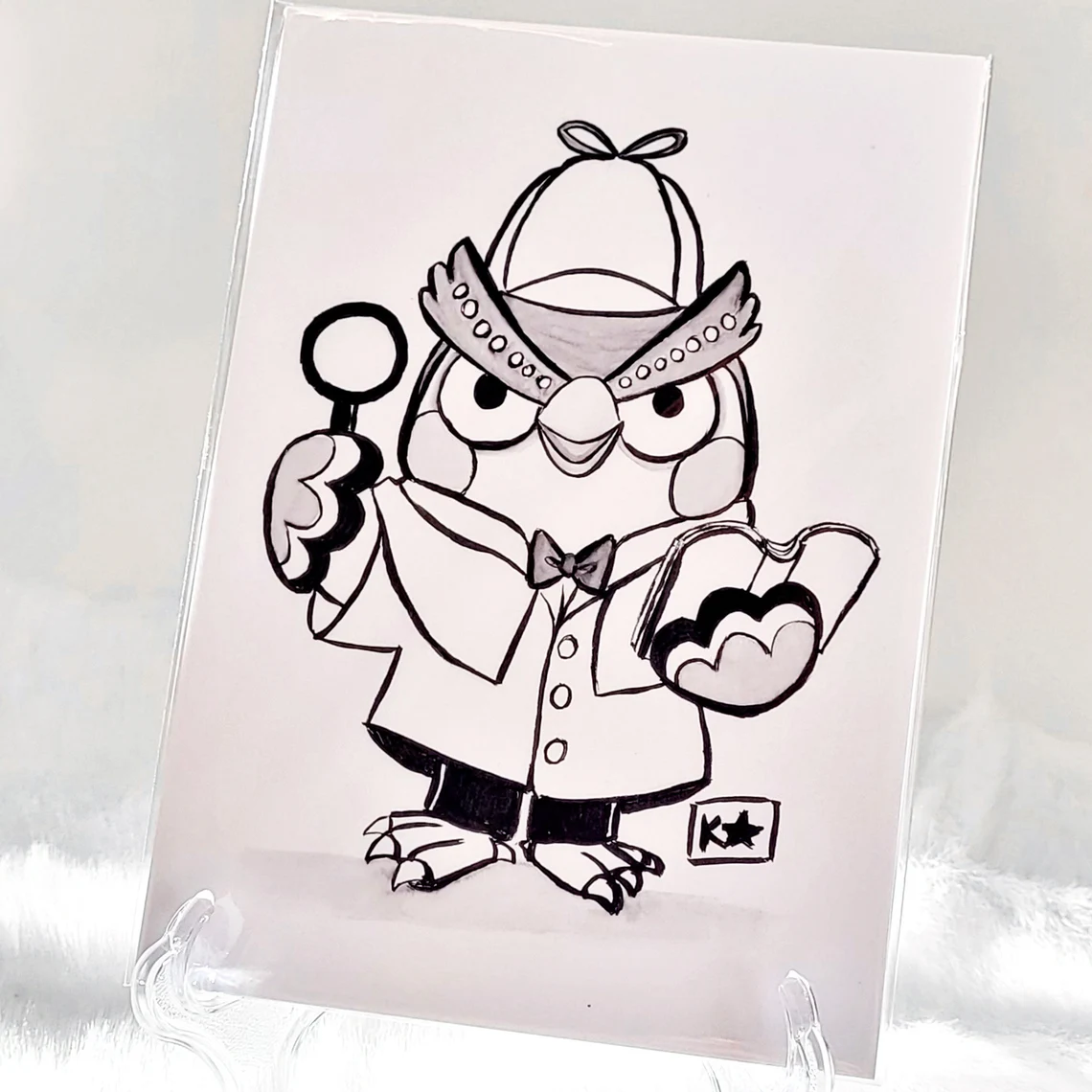 Owl Detective Art Print