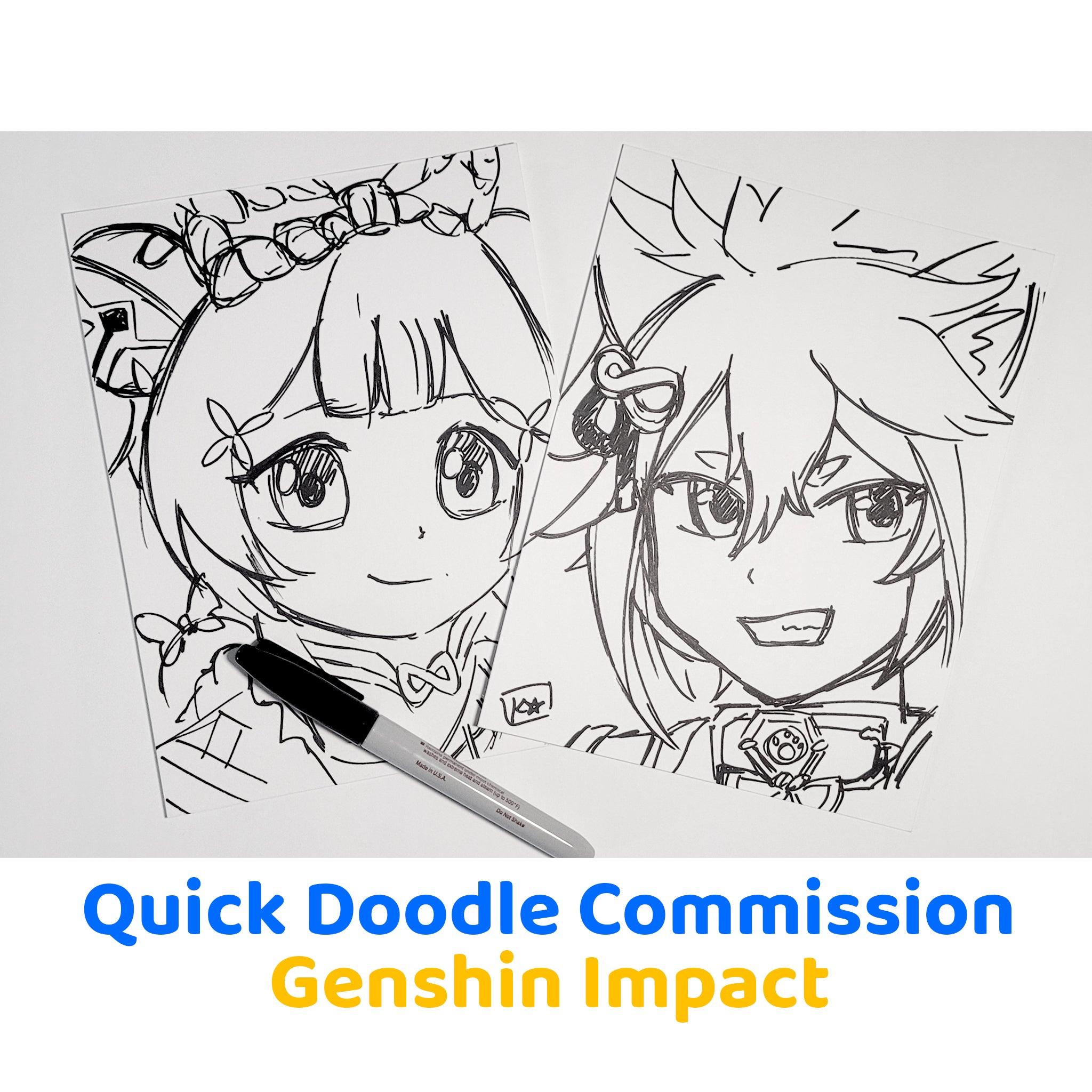 Genshin Quick Doodle Commission
