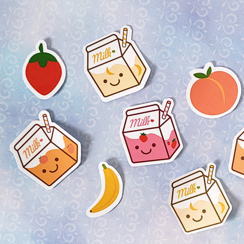 Milk and Fruit Mini Sticker Sets
