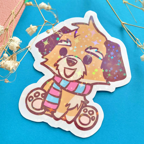 Winter Puppy Handmade Stickers